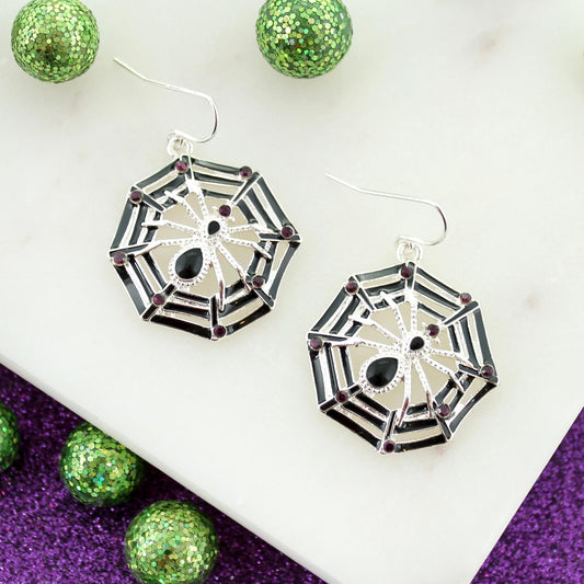 Crystal Spiderweb Earrings