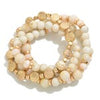 Cream Beaded 4 Stack Bracelets