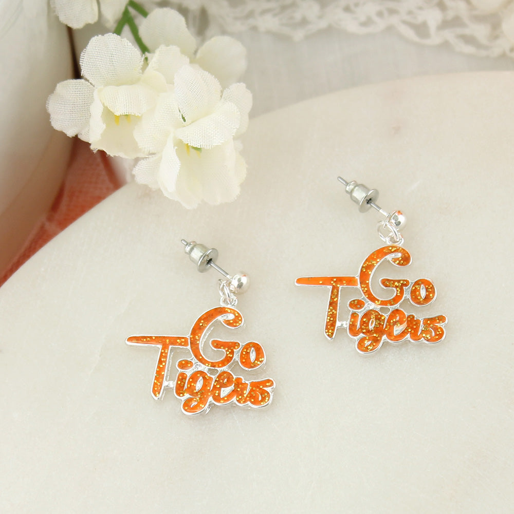 Clemson Slogan Earrings - Fan Sparkle