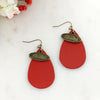 Ole Miss Leather Teardrop Earrings