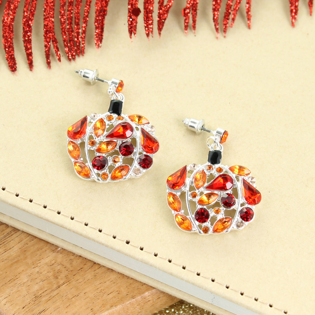 Jeweled Pumpkin Earrings