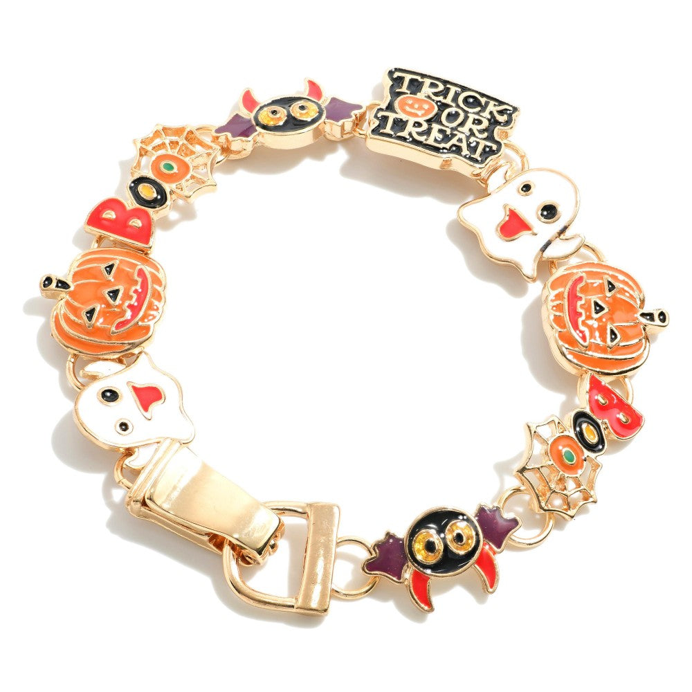 Enamel Halloween Charm Bracelet