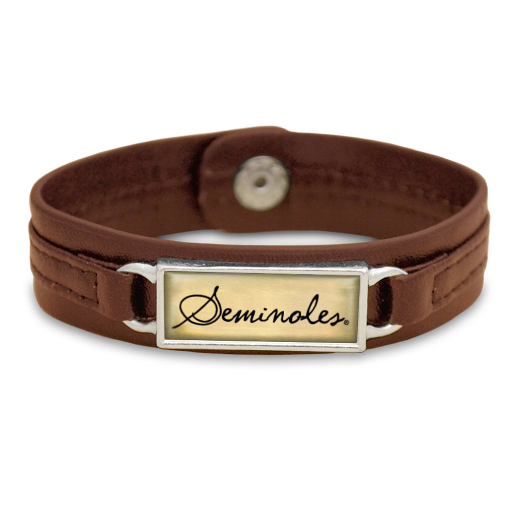 Florida State Leatherette Snap Bracelet - Fan Sparkle