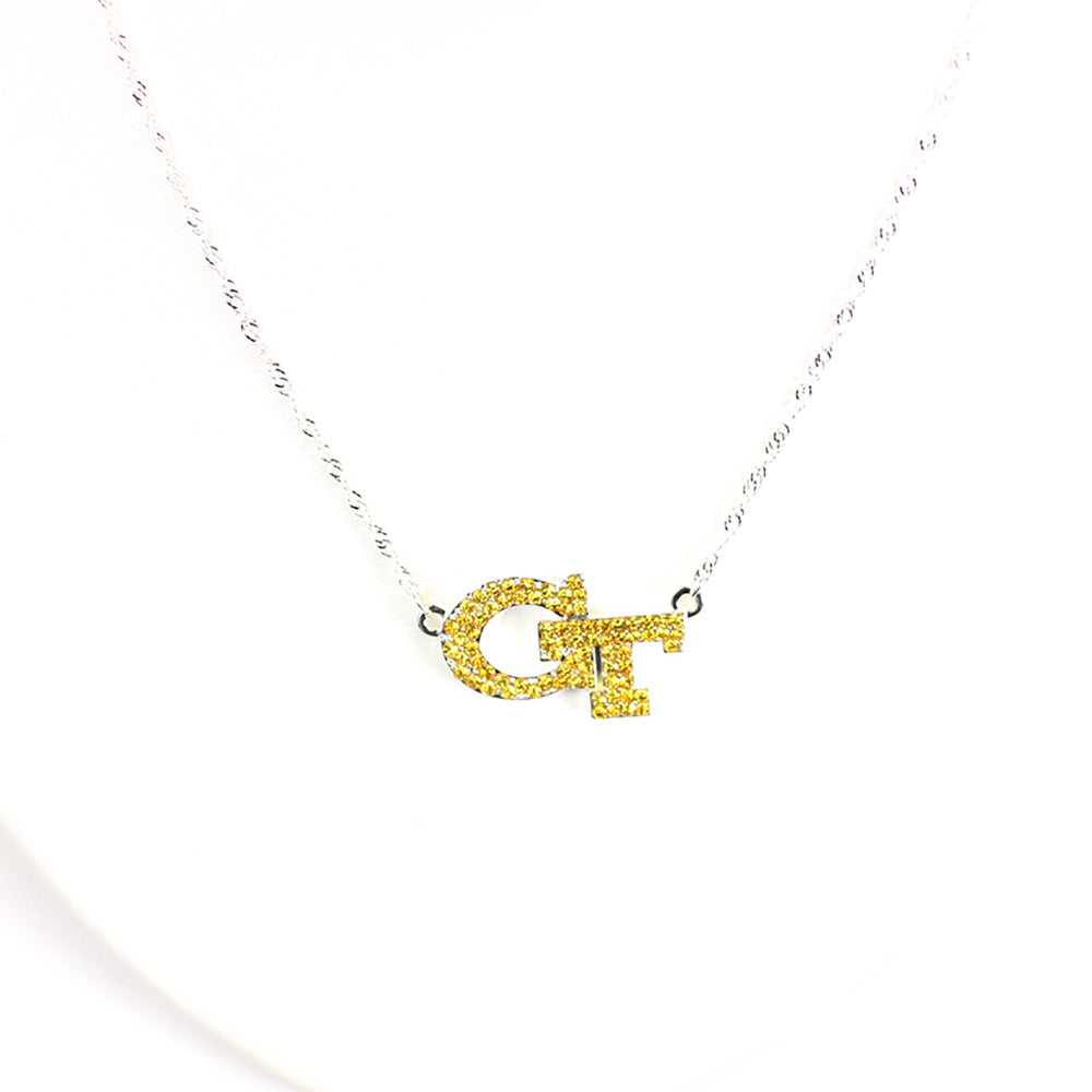 Georgia Tech Rhinestone Crystal Necklace