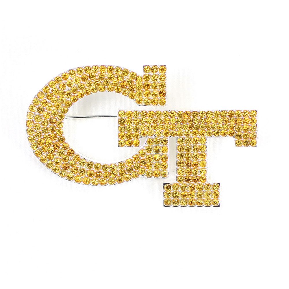 Georgia Tech Rhinestone Crystal Pin