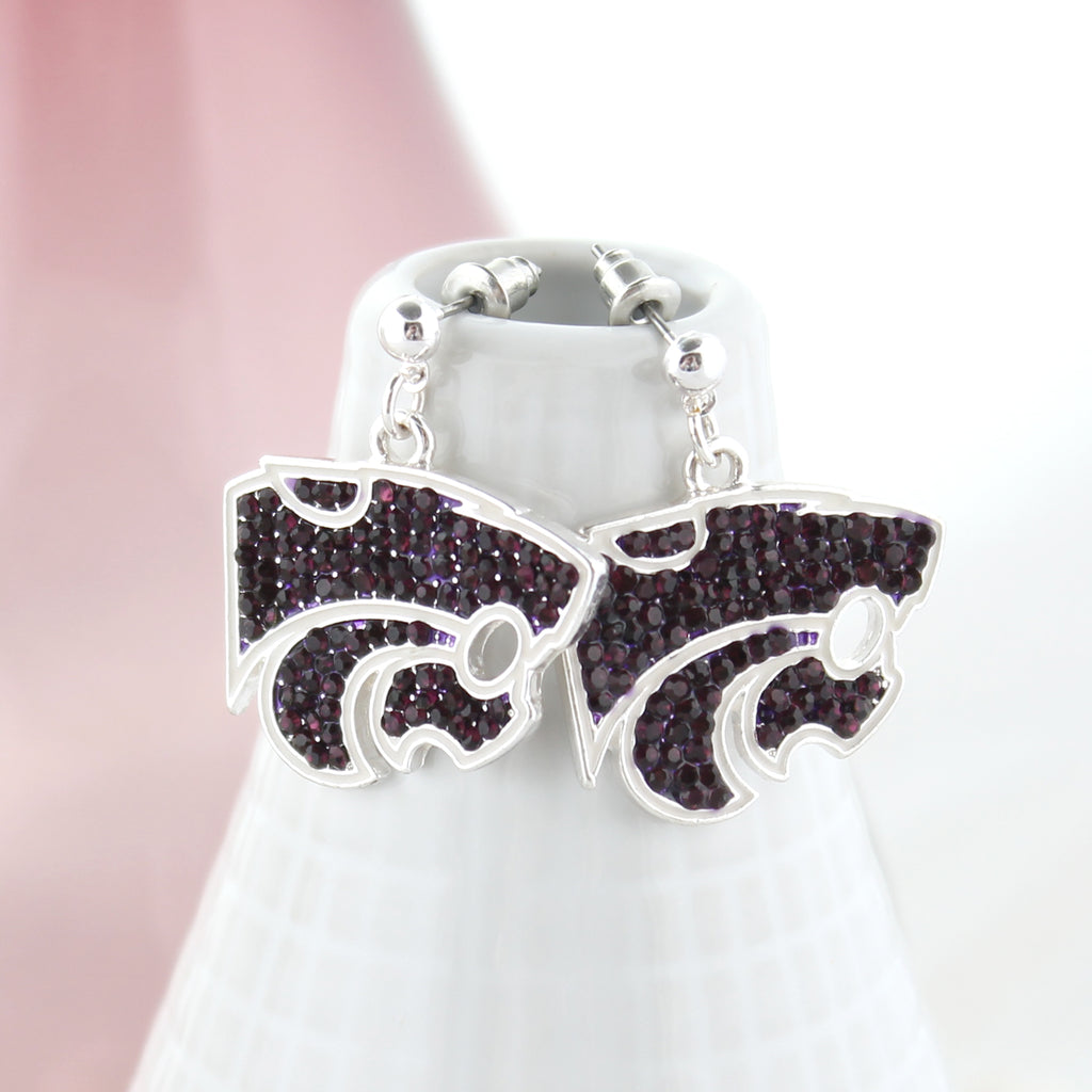 Kansas State Rhinestone Crystal Earrings