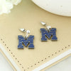 Memphis Enamel & Rhinestone Logo Earrings