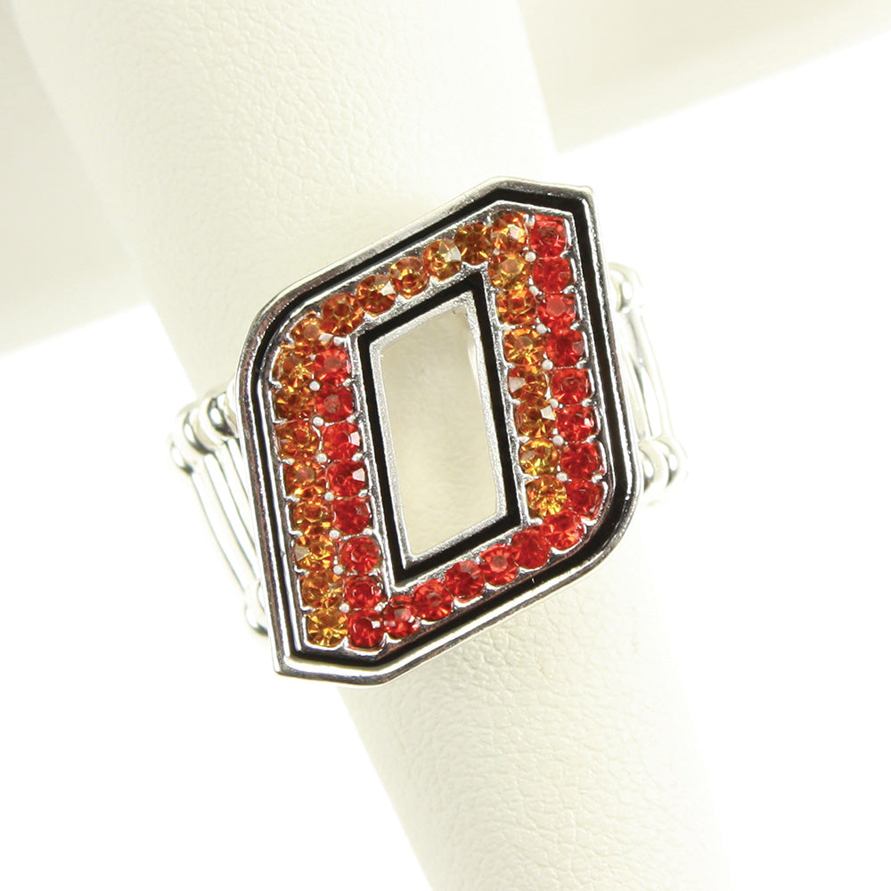 Oklahoma State Rhinestone Crystal Stretch Ring - Fan Sparkle