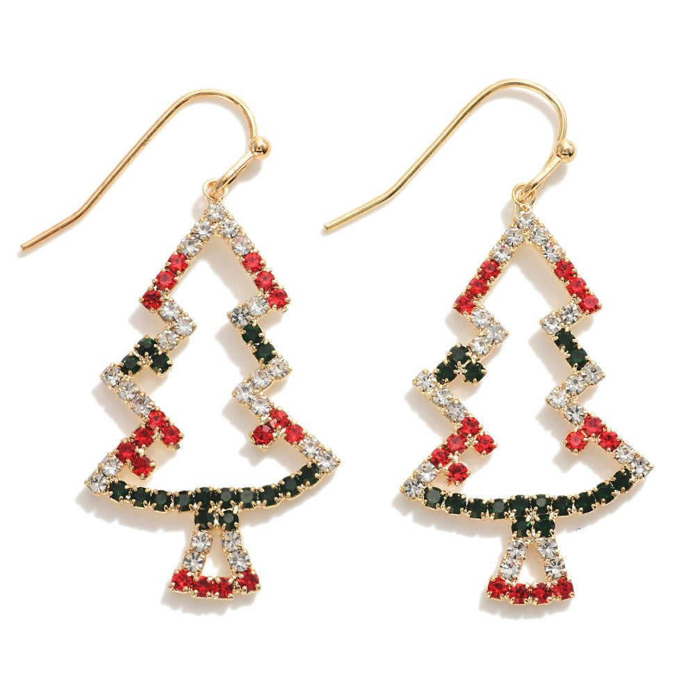 Christmas Tree Rhinestone Earrings