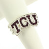 TCU Rhinestone Crystal Stretch Ring - Fan Sparkle