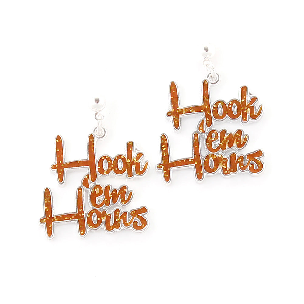 Texas Slogan Earrings - Fan Sparkle