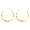 Yellow & Orange Heishi Bead Hoop Earrings - Fan Sparkle