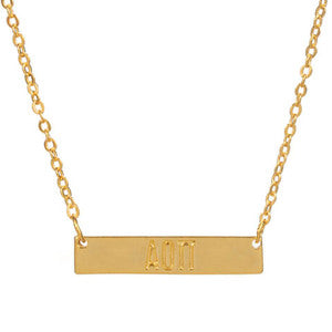 Alpha Omicron Pi Bar Necklace - Fan Sparkle