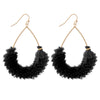 Black Teardrop Fringe Tassel Earrings - Fan Sparkle