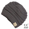 C.C Kids Messy Bun Beanie - Charcoal - Fan Sparkle