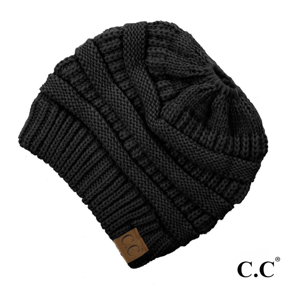 C.C Messy Bun Beanie - Black - Fan Sparkle