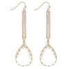 Clear Crystal Teardrop Earrings - Fan Sparkle