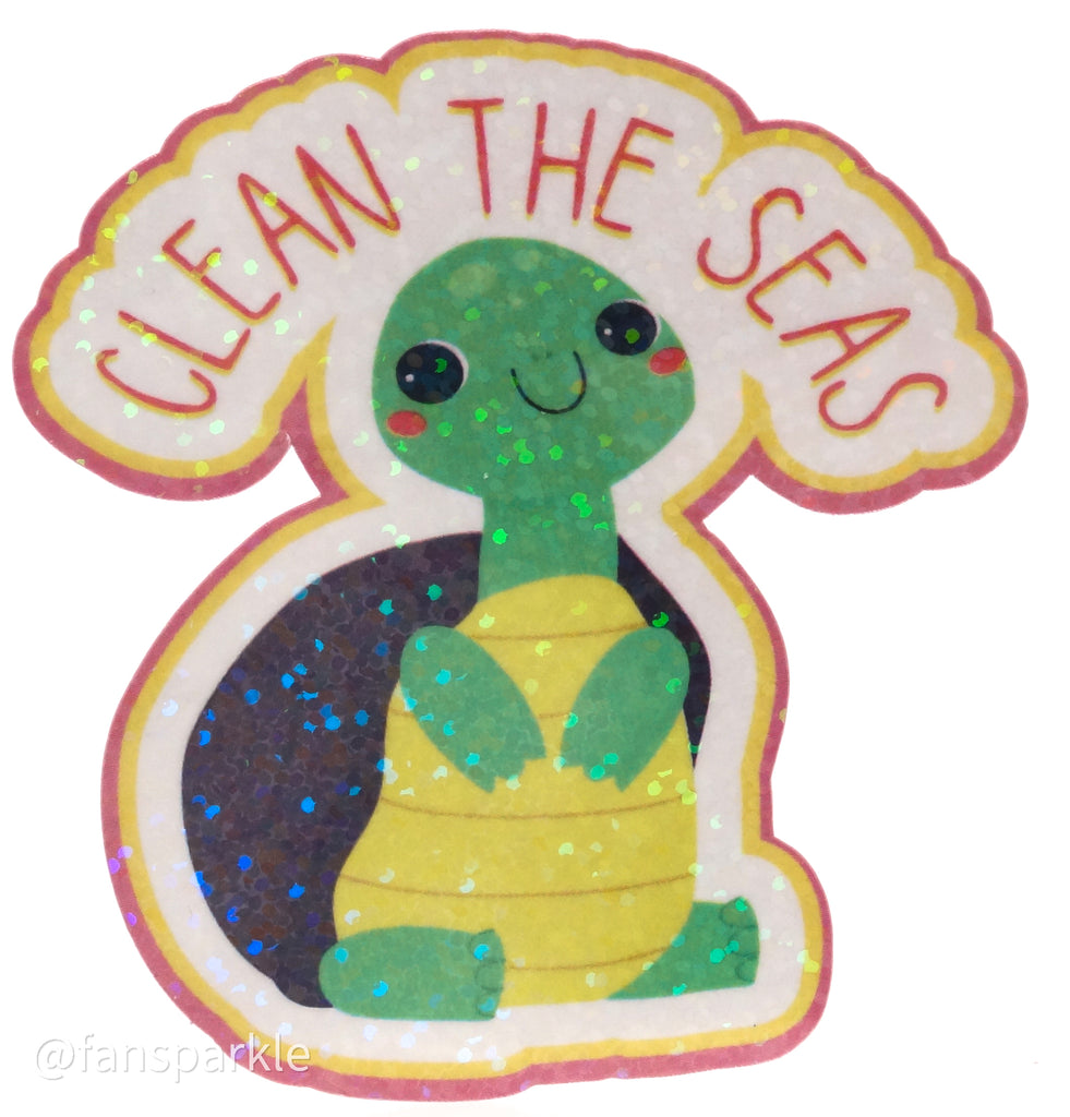 Clean the Seas Sticker - Fan Sparkle