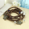 Kentucky Wood Bead Stretch Necklace - Fan Sparkle