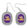 LSU Oval Rhinestone Earrings - Fan Sparkle