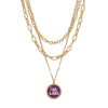 LSU Triple Gold Chain Necklace - Fan Sparkle