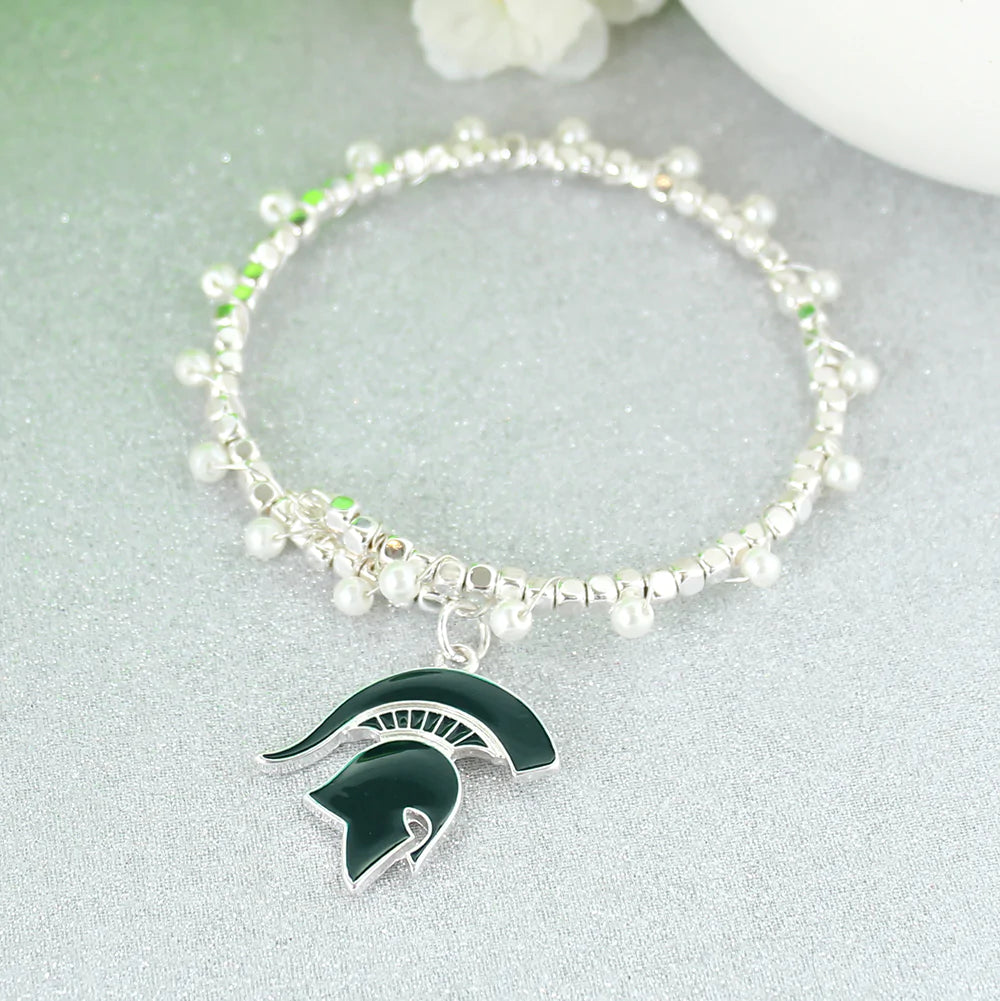 Michigan State Logo Wrap Bracelet - Fan Sparkle