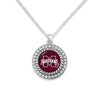 Mississippi State Silver Braided Rhinestone Logo Necklace - Fan Sparkle