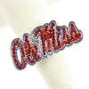 Ole Miss Rhinestone Crystal Stretch Ring - Fan Sparkle