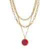 Ole Miss Triple Gold Chain Necklace - Fan Sparkle