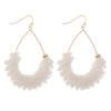 White Teardrop Fringe Tassel Earrings - Fan Sparkle