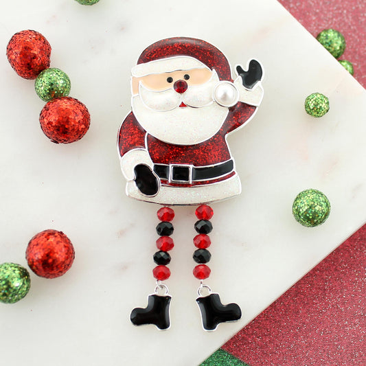 Dangle Leg Santa Christmas Pin/Pendant